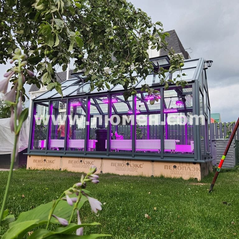 Работа досветки в теплице Работа досветки в теплице